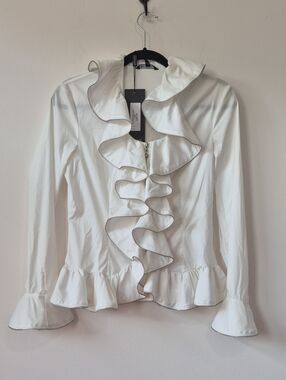 SAMUEL DONG UNIQUE LONG SLEEVE BLOUSE BELL SLEEVE CUFFS NWT